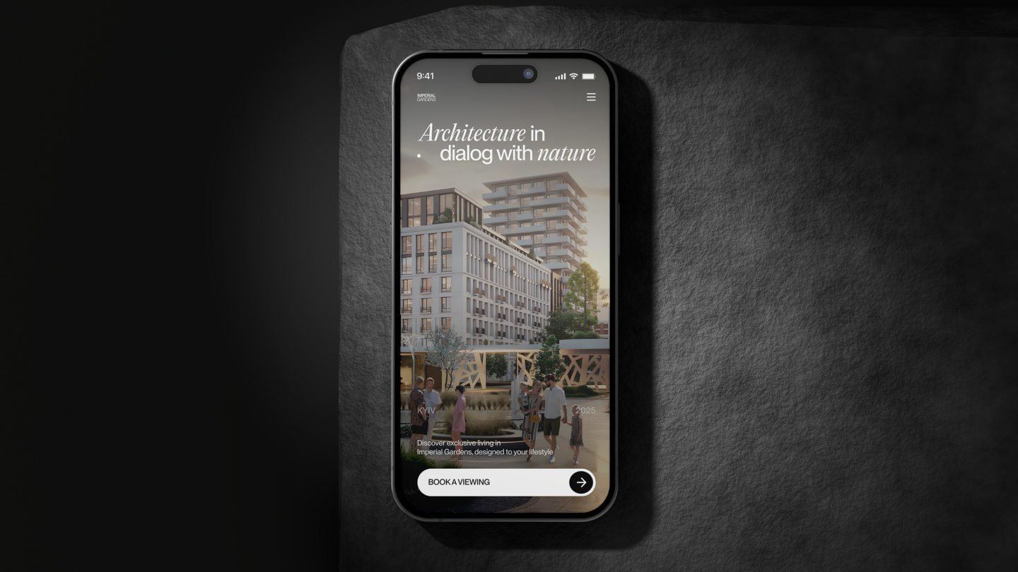 Real-estate app home screen on a phone